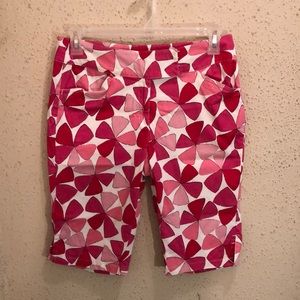 Live a little, SZ 10 Bermuda Shorts cute Flower retro flowers stretch Curvy cute